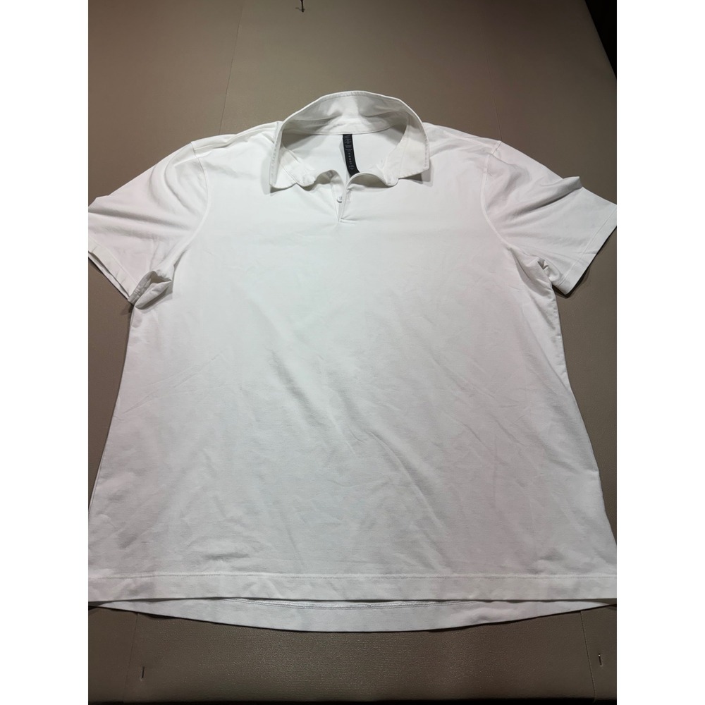 Lululemon Mens Evolution‎ Short Sleeve Polo Shirt White XXL LM3ENES